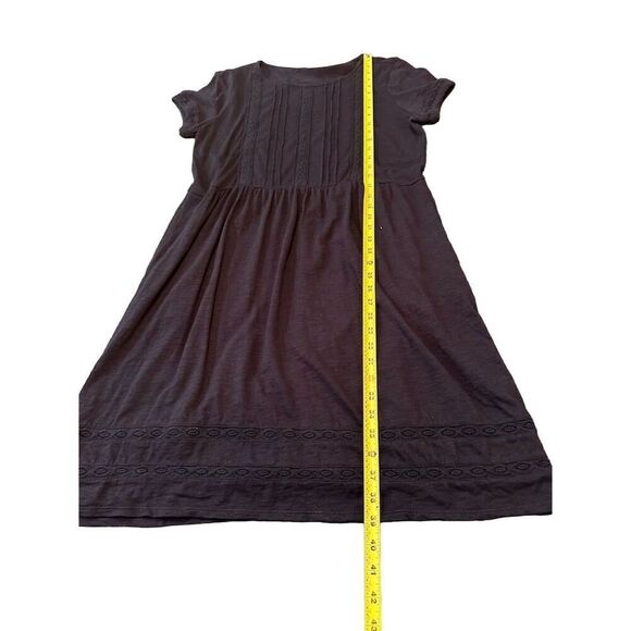 J Jill Women's M Cotton Blend Black Short Sleeve Peasant Dress Short Length - Picture 5 of 12